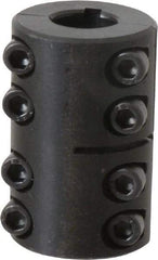 Climax Metal Products - 1/2" Inside x 1-1/8" Outside Diam, Two Piece Rigid Coupling with Keyway - 1-3/4" Long x 1/8" Keyway Width x 1/16" Keyway Depth - Eagle Tool & Supply