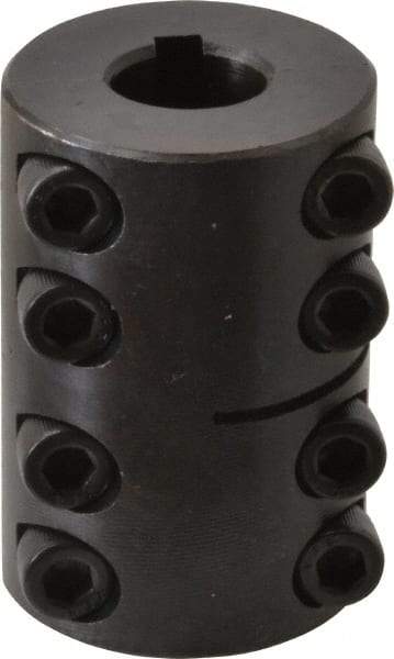 Climax Metal Products - 3/4" Inside x 1-1/2" Outside Diam, Two Piece Rigid Coupling with Keyway - 2-1/4" Long x 3/16" Keyway Width x 3/32" Keyway Depth - Eagle Tool & Supply