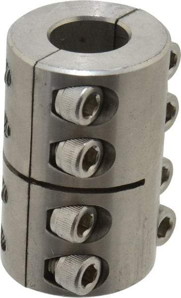 Climax Metal Products - 3/4" Inside x 1-1/2" Outside Diam, Two Piece Rigid Coupling without Keyway - 2-1/4" Long - Eagle Tool & Supply