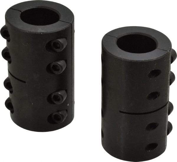 Climax Metal Products - 1" Inside x 1-3/4" Outside Diam, Two Piece Rigid Coupling without Keyway - 3" Long - Eagle Tool & Supply