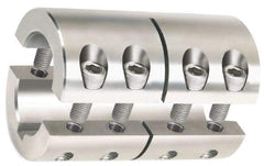 Climax Metal Products - 3/8" Inside x 7/8" Outside Diam, Two Piece Rigid Coupling with Keyway - 1-3/8" Long x 3/32" Keyway Width x 3/64" Keyway Depth - Eagle Tool & Supply