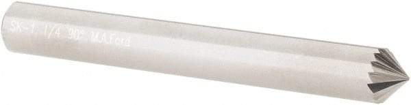 M.A. Ford - 1/4" Cut Diam, 1/4" Shank Diam, Cone Head Single Cut Burr - Carbide, Point End, 1/8" LOC, 2" OAL - Eagle Tool & Supply