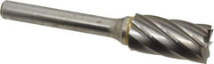 M.A. Ford - 1/2" Cut Diam, 1/4" Shank Diam, Cylinder with End Cut Head Single Cut Burr - Carbide, End Cut End, 1" LOC, 3" OAL - Eagle Tool & Supply