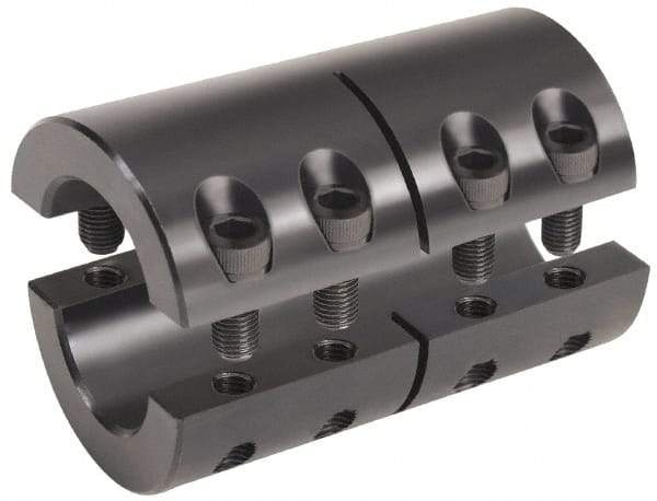 Climax Metal Products - 40mm Inside x 77mm Outside Diam, Metric Two-Piece Clamping Rigid Coupling - 108mm Long - Eagle Tool & Supply