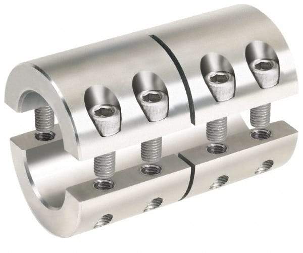 Climax Metal Products - 40mm Inside x 77mm Outside Diam, Metric Two-Piece Clamping Rigid Coupling - 108mm Long - Eagle Tool & Supply