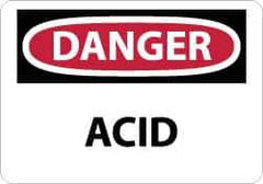 NMC - "Danger - Acid", 7" Long x 10" Wide, Rigid Plastic Safety Sign - Rectangle, 0.05" Thick, Use for Hazardous Materials - Eagle Tool & Supply