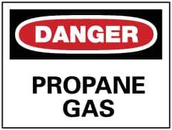 NMC - "Danger - Propane Gas", 7" Long x 10" Wide, Rigid Plastic Safety Sign - Rectangle, 0.05" Thick, Use for Hazardous Materials - Eagle Tool & Supply