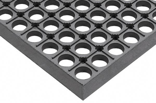 Wearwell - 10' Long x 3' Wide, Dry/Wet Environment, Anti-Fatigue Matting - Gray, CFR Rubber with Rubber Base, Beveled on 4 Sides - Eagle Tool & Supply