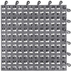 Wearwell - 18" Long x 18" Wide x 7/8" Thick, Anti-Fatigue Modular Matting Solid Grid - Male & Female, 4 Interlocking Sides, Black, For Dry Areas, Series 563 - Eagle Tool & Supply
