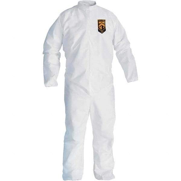 KleenGuard - Size M SMS General Purpose Coveralls - White, Zipper Closure, Open Cuffs, Open Ankles, Seamless - Eagle Tool & Supply
