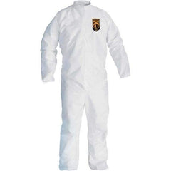 KleenGuard - Size M SMS General Purpose Coveralls - White, Zipper Closure, Open Cuffs, Open Ankles, Seamless - Eagle Tool & Supply
