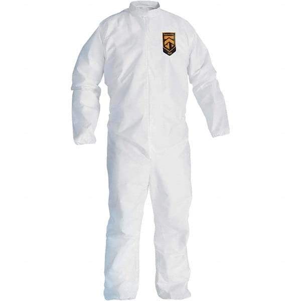 KleenGuard - Size L SMS General Purpose Coveralls - White, Zipper Closure, Open Cuffs, Open Ankles, Seamless - Eagle Tool & Supply