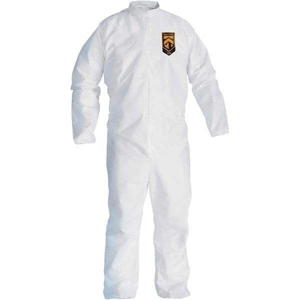 KleenGuard - Size 2XL SMS General Purpose Coveralls - White, Zipper Closure, Open Cuffs, Open Ankles, Seamless - Eagle Tool & Supply