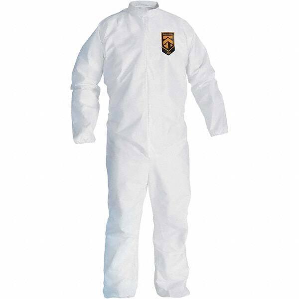 KleenGuard - Size 4XL SMS General Purpose Coveralls - White, Zipper Closure, Open Cuffs, Open Ankles, Seamless - Eagle Tool & Supply