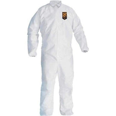 KleenGuard - Size XL SMS General Purpose Coveralls - White, Zipper Closure, Elastic Cuffs, Elastic Ankles, Seamless - Eagle Tool & Supply
