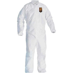 KleenGuard - Size 4XL SMS General Purpose Coveralls - White, Zipper Closure, Elastic Cuffs, Elastic Ankles, Seamless - Eagle Tool & Supply
