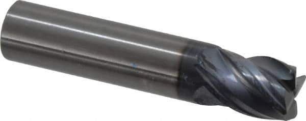 SGS - 5/8", 4 Flute, Single End, Solid Carbide, 0.0350 - 0.0400" Corner Radius End Mill - 3" OAL, Right Hand Flute, 3/4" LOC, Right Hand Cut - Eagle Tool & Supply