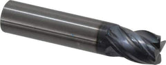 SGS - 5/8", 4 Flute, Single End, Solid Carbide, 0.0350 - 0.0400" Corner Radius End Mill - 3" OAL, Right Hand Flute, 3/4" LOC, Right Hand Cut - Eagle Tool & Supply