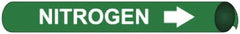 NMC - Pipe Marker with Nitrogen Legend and Arrow Graphic - 6 to 8" Pipe Outside Diam, White on Green - Eagle Tool & Supply