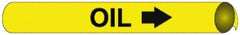 NMC - Pipe Marker with Oil Legend and Arrow Graphic - 4-5/8 to 5-7/8" Pipe Outside Diam, Black on Yellow - Eagle Tool & Supply