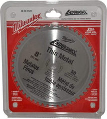 Milwaukee Tool - 8" Diam, 5/8" Arbor Hole Diam, 50 Tooth Wet & Dry Cut Saw Blade - Cermet-Tipped, Burr-Free, Clean, Smooth Action, Standard Round Arbor - Eagle Tool & Supply