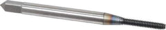 OSG - #2-56 UNC H3 Thread Limit Modified Bottoming Thread Forming Tap - Powdered Metal High Speed Steel, TiCN Finish, 1-3/4" OAL, 7/16" Thread Length, Right Hand Thread, Series EXOTAP NRT - Eagle Tool & Supply