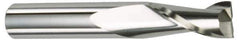Kennametal - 1/2", 2-1/2" LOC, 1/2" Shank Diam, 5" OAL, 2 Flute, Solid Carbide Square End Mill - Single End, Uncoated, Spiral Flute, 45° Helix, Centercutting, Right Hand Cut, Right Hand Flute, Series AADF - Eagle Tool & Supply