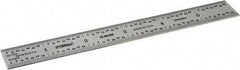Fowler - 6" Long, 1/64, 1/32" and 0.5, 1mm Graduation, Rigid Steel Rule - English/Metric Graduation Style, Silver - Eagle Tool & Supply