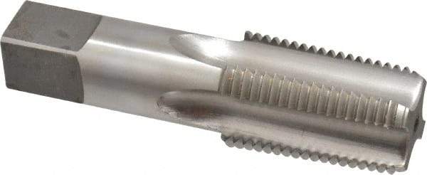 Reiff & Nestor - 1/2-14 PTF SAE Thread, 4 Flute Short Projection Standard Pipe Tap - 3-1/8" OAL, 1-3/8" Thread Length, 11/16" Shank Diam, Bright Finish, High Speed Steel - Exact Industrial Supply