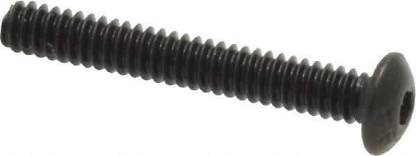 Value Collection - #6-32 UNC Hex Socket Drive, Button Screw - Alloy Steel, Black Oxide Finish, Fully Threaded, 1" Length Under Head - Eagle Tool & Supply