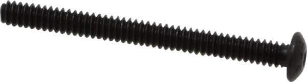 Value Collection - #6-32 UNC Hex Socket Drive, Button Screw - Alloy Steel, Black Oxide Finish, Fully Threaded, 1-1/2" Length Under Head - Eagle Tool & Supply