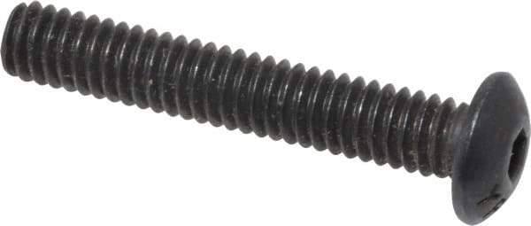 Value Collection - #8-32 UNC Hex Socket Drive, Button Screw - Alloy Steel, Black Oxide Finish, Fully Threaded, 1" Length Under Head - Eagle Tool & Supply