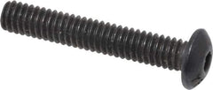 Value Collection - #8-32 UNC Hex Socket Drive, Button Screw - Alloy Steel, Black Oxide Finish, Fully Threaded, 1" Length Under Head - Eagle Tool & Supply
