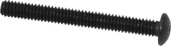 Value Collection - #8-32 UNC Hex Socket Drive, Button Screw - Alloy Steel, Black Oxide Finish, Fully Threaded, 1-1/2" Length Under Head - Eagle Tool & Supply