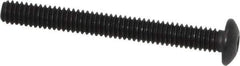 Value Collection - #8-32 UNC Hex Socket Drive, Button Screw - Alloy Steel, Black Oxide Finish, Fully Threaded, 1-1/2" Length Under Head - Eagle Tool & Supply