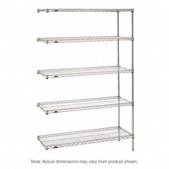 Metro - 2,000 Lb Capacity 5 Shelf Wire Shelving - Add-On Unit - Eagle Tool & Supply