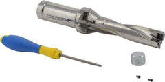 Iscar - 4-1/4" Max Drill Depth, 4xD, 1-1/16" Diam, Indexable Insert Drill - 2 Inserts, 1-1/4" Shank Diam, Straight Shank - Eagle Tool & Supply