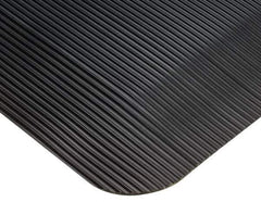 Wearwell - 75' Long x 2' Wide, Dry Environment, Anti-Fatigue Matting - Black, Vinyl with Vinyl Sponge Base, Beveled on 4 Sides - Eagle Tool & Supply