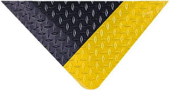 Wearwell - 75' Long x 5' Wide, Dry Environment, Anti-Fatigue Matting - Black with Yellow Borders, Vinyl with Nitrile Blend Base, Beveled on 4 Sides - Eagle Tool & Supply