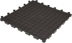 Wearwell - 18" Long x 18" Wide x 7/8" Thick, Anti-Fatigue Modular Matting Solid Grid - 4 Interlocking Sides, Black, For Dry Areas, Series 562 - Eagle Tool & Supply