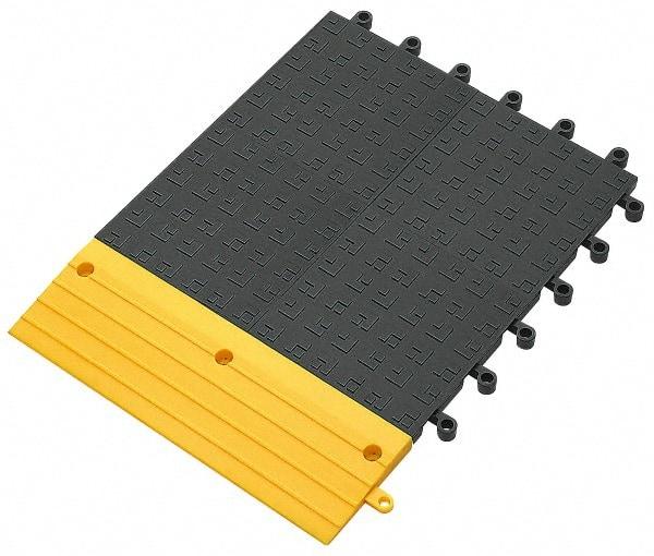 Wearwell - 18" Long x 18" Wide x 7/8" Thick, Anti-Fatigue Modular Matting Solid Grid - Male & Female, 4 Interlocking Sides, Charcoal, For Dry & Wet Areas, Series 556 - Eagle Tool & Supply