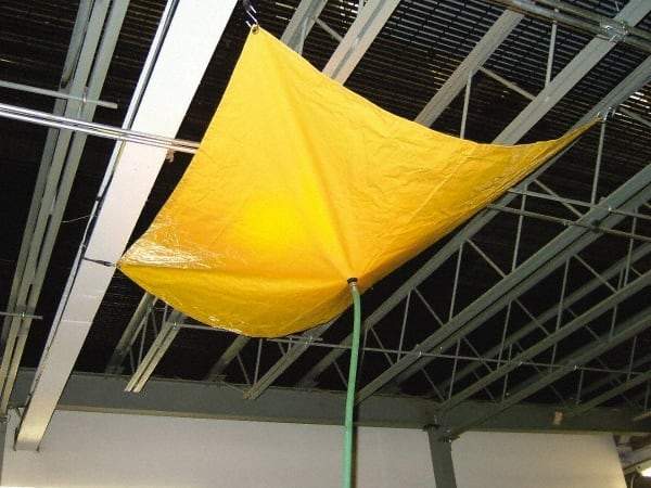 PRO-SAFE - Tarp Heavy Duty Roof Leak Diverter - 10' Long x 10' Wide x 18 mil Thick, Yellow - Eagle Tool & Supply