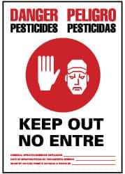 NMC - "Danger - Pesticides - Keep Out - No Enter", 20" Long x 14" Wide, Aluminum Safety Sign - Rectangle, 0.04" Thick, Use for Security & Admittance - Eagle Tool & Supply