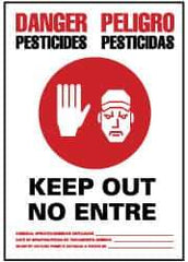 NMC - "Danger - Pesticides - Keep Out - No Enter", 20" Long x 14" Wide, Rigid Plastic Safety Sign - Rectangle, 0.05" Thick, Use for Security & Admittance - Eagle Tool & Supply
