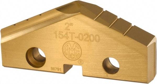 Allied Machine and Engineering - 2" Diam x 5/16" Thick, Seat Code 4, 132° Included Angle Spade Drill Insert - TiN Coated, Cobalt, Series T-A - Eagle Tool & Supply