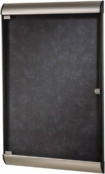 Ghent - 96" Wide x 47.13" High Enclosed Cork Bulletin Board - Natural Cork, Aluminum Frame - Eagle Tool & Supply
