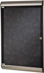Ghent - 96" Wide x 47.13" High Enclosed Cork Bulletin Board - Natural Cork, Aluminum Frame - Eagle Tool & Supply