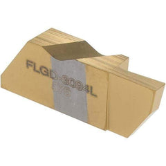 Tool-Flo - 3094FLGD Grade GP50, 2.39mm Cutting Width Carbide Grooving Insert - 1/4" Max Depth of Cut, Left Hand, 0.005 to 0.01" Corner Radius, TiN Finish - Eagle Tool & Supply