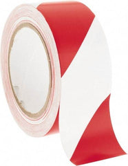 NMC - Red & White Striped Vinyl Tape - 2" Wide x 108' Long x 0.002" Thick, General Traffic - Eagle Tool & Supply
