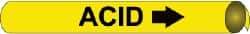 NMC - Pipe Marker with Acid Legend and Arrow Graphic - 8 to 10" Pipe Outside Diam, Black on Yellow - Eagle Tool & Supply